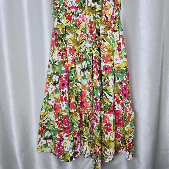 BloomChic Women's Floral Midi Ruffle Dress Sleeveless Multi-Color Size 18-20 New - Picture 2 of 11